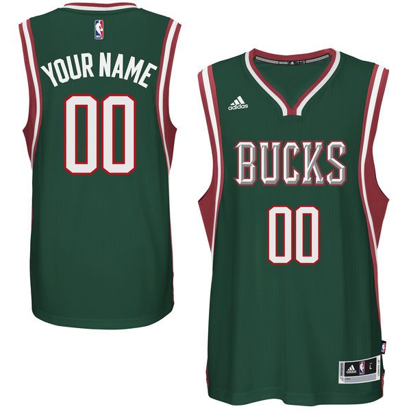 Men Milwaukee Bucks Adidas Green Custom Swingman Road NBA Jersey->customized nba jersey->Custom Jersey